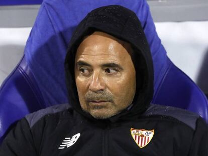 Sampaoli en el partido frente al Dinamo.