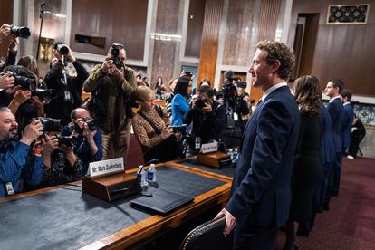 Mark Zuckerberg, CEO de Meta, testifica en el Senado de Estados Unidos, en enero de 2024.