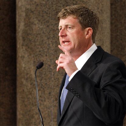 El congresista Patrick Kennedy, hijo de Edward Kennedy, durante una misa en recuerdo de su padre en agosto de 2009.