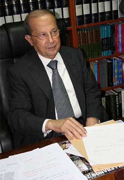 Michel Aoun, en su despacho en Beirut.