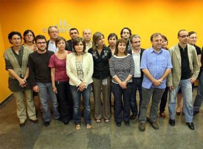 Imagen de la nueva ejecutiva de Esquerra Republicana de Catalunya ayer, sin Puigcercós ni Ridao.