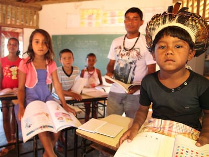 Escola na comunidade ind&iacute;gena xacriab&aacute;, no Norte de Minas Gerais