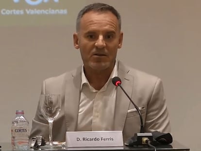 Ricardo Ferris, durante una mesa redonda organizada por Vox en la Comunidad valenciana.