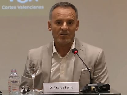 Ricardo Ferris, durante una mesa redonda organizada por Vox en la Comunidad valenciana, esta semana.