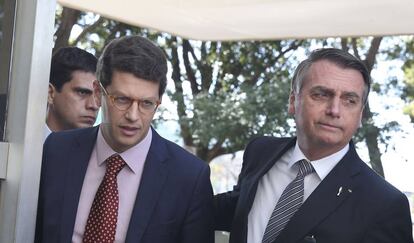 O ministro do Meio Ambiente, Ricardo Salles, e Jair Bolsonaro.