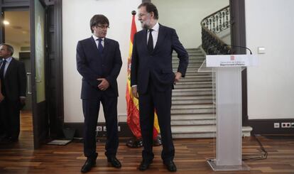 El presidente del Gobierno, Mariano Rajoy y el president de la Generalitat, Carles Puigdemont.