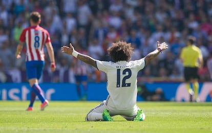 Marcelo, en el Madrid-Atl&eacute;tico del s&aacute;bado.