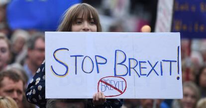 Manifestación contra el Brexit a finales de octubre en Belfast.