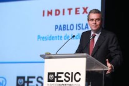 Pablo Isla, ayer durante la clausura de 'Hoy es Marketing' en Madrid.