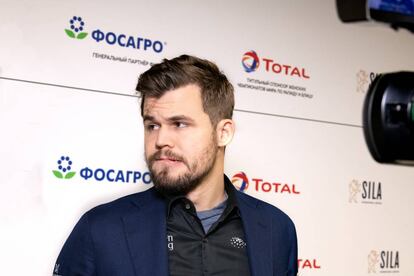 Magnus Carlsen, durante el Mundial de Rápidas de Moscú, en la Navidad de 2019