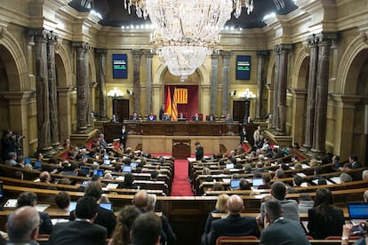 Imatge d'arxiu d'una sessió al Parlament.