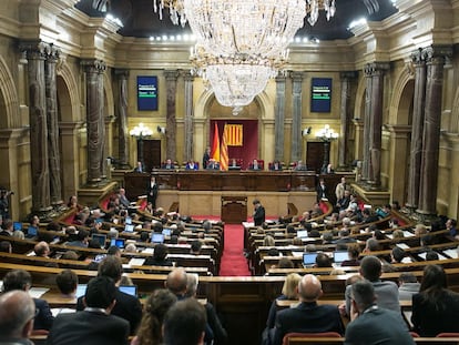 Imatge d'arxiu d'una sessió al Parlament.