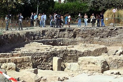Vista de los restos del anfiteatro romano hallado en Córdoba.