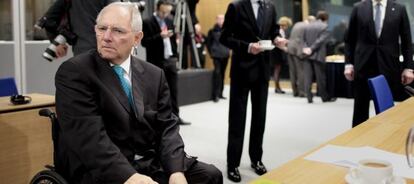 El ministro de Finanzas alemán, Wolfgang Schäuble, en la reunión del Ecofin en Dublín.