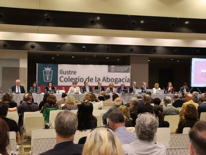 La Junta General del ICAM durante la presentación de los resultados 2023