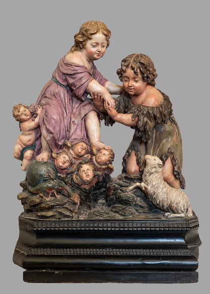 'Niño Jesús y San Juanito', de Luisa Roldán, en una imagen del Ministerio de Cultura.