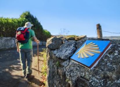 Una señalización del Camino de Santiago.