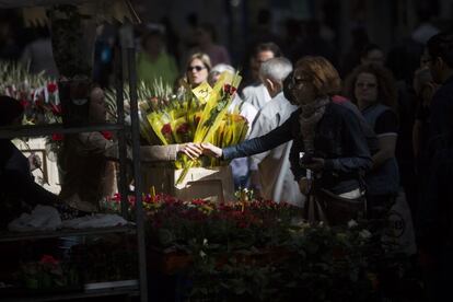 Una parada de roses a Barcelona.