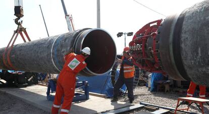 Trabajadores del gasoducto Nord Stream.