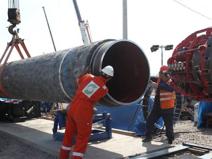 Trabajadores del gasoducto Nord Stream.