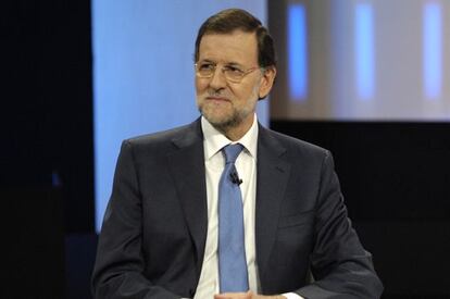 Mariano Rajoy, durante un momento de su entrevista en TVE