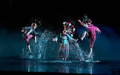 Un baile del espectáculo nocturno 'El sueño de Toledo' del parque Puy du Fou, en una foto de 2019. 
