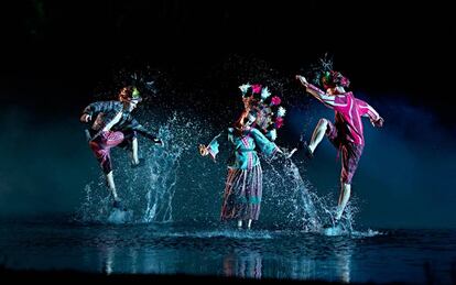 Un baile del espectáculo nocturno 'El sueño de Toledo' del parque Puy du Fou, en una foto de 2019. 