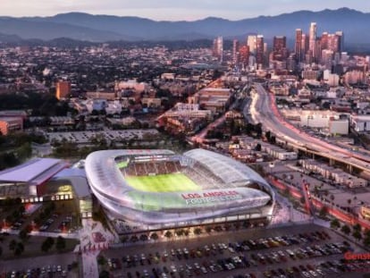 Recreaci&oacute;n del futuro estadio de f&uacute;tbol de Los &Aacute;ngeles.