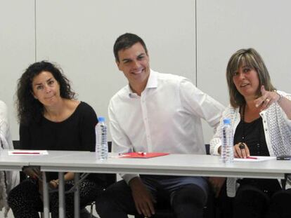 Pedro Sánchez i l'alcaldessa de l'Hospitalet, Núria Marín.