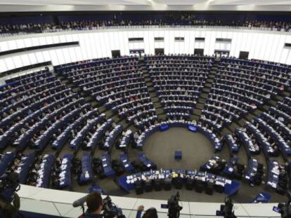 Sesión plenaria del Parlamento Europeo, el 15 de abril en Estrasburgo.