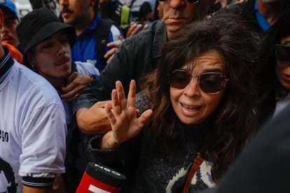 Dalma Maradona, hija de Diego Armando Maradona, a su llegada este martes, a los tribunales de San Isidro en Buenos Aires.