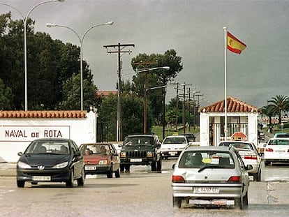 Entrada principal de la base naval de Rota, en Cádiz.