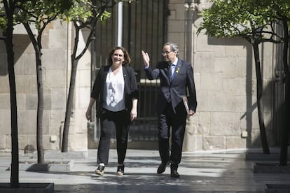 Ada Colau i Quim Torra a la Generalitat.