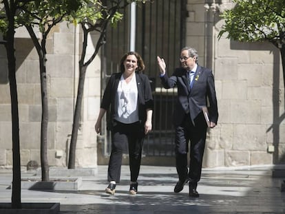 Ada Colau i Quim Torra a la Generalitat.