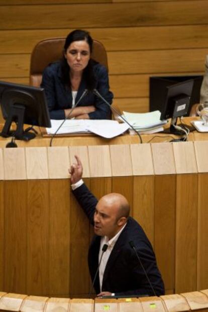El exdiputado Lage Tuñas, en una de sus últimas intervenciones en el Parlamento de Galicia.
