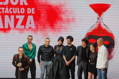 Members of the Spanish National Ballet after receiving the award for best dance performance for 'Afanador.'