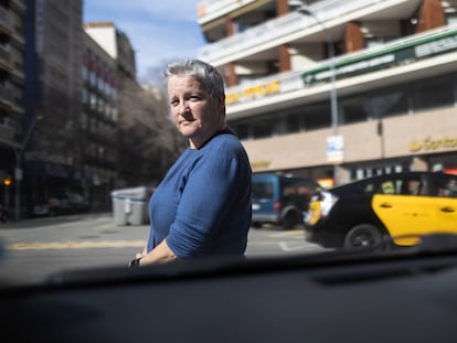 Miriam Martínez, de 58 años y taxista en Barcelona, el 21 de febrero.