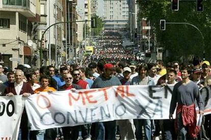 Cabeza de la manifestación que recorrió ayer las calles de Vigo.