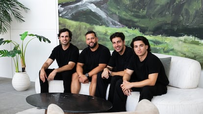 Equipo fundador de Venturest, de izquierda a derecha: Lukas de la Mare (CMO), Paulo Bischof (CTO), Francisco Javier Hernández Fernández (CEO) y Tommaso Marchitelli (COO).