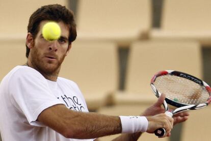 Juan Martín del Potro, training in Seville.