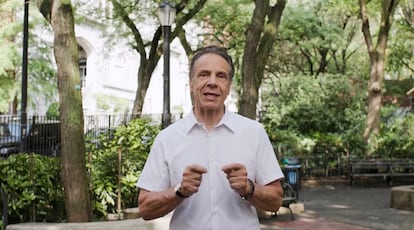 Captura del vídeo publicado por Andrew Cuomo este lunes.