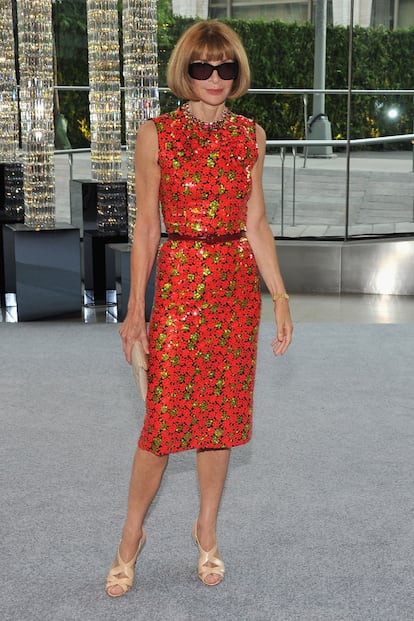 Anna Wintour, la anfitriona de los premios, con sus inseparables gafas de sol y un vestido de Marc Jacobs Resort 2013.