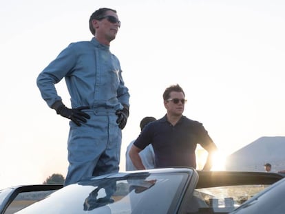 Christian Slater e Matt Damon, em 'Ford vs. Ferrari’.