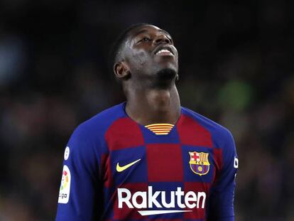 Dembélé, durante un partido de esta temporada.