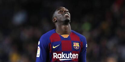 Dembélé, durante un partido de esta temporada.