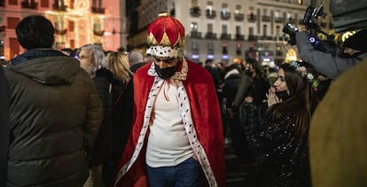 Celebración de Año Nuevo, en la Puerta del Sol, en Madrid.