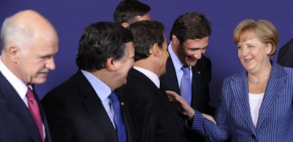 Los líderes de Grecia, la Comisión Europea, Francia, Portugal y Alemania, durante la cumbre europea del pasado 23 de junio en Bruselas.
