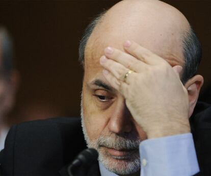 El presidente de la Reserva Federal, Ben Bernanke, durante una comparecencia en el Senado.