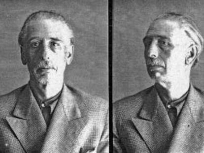 Fitxa policial de Lluís Companys de 1940.