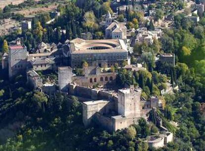 Vista aérea de la Alhambra de Granada, era una de las 21 finalistas en la votación mundial